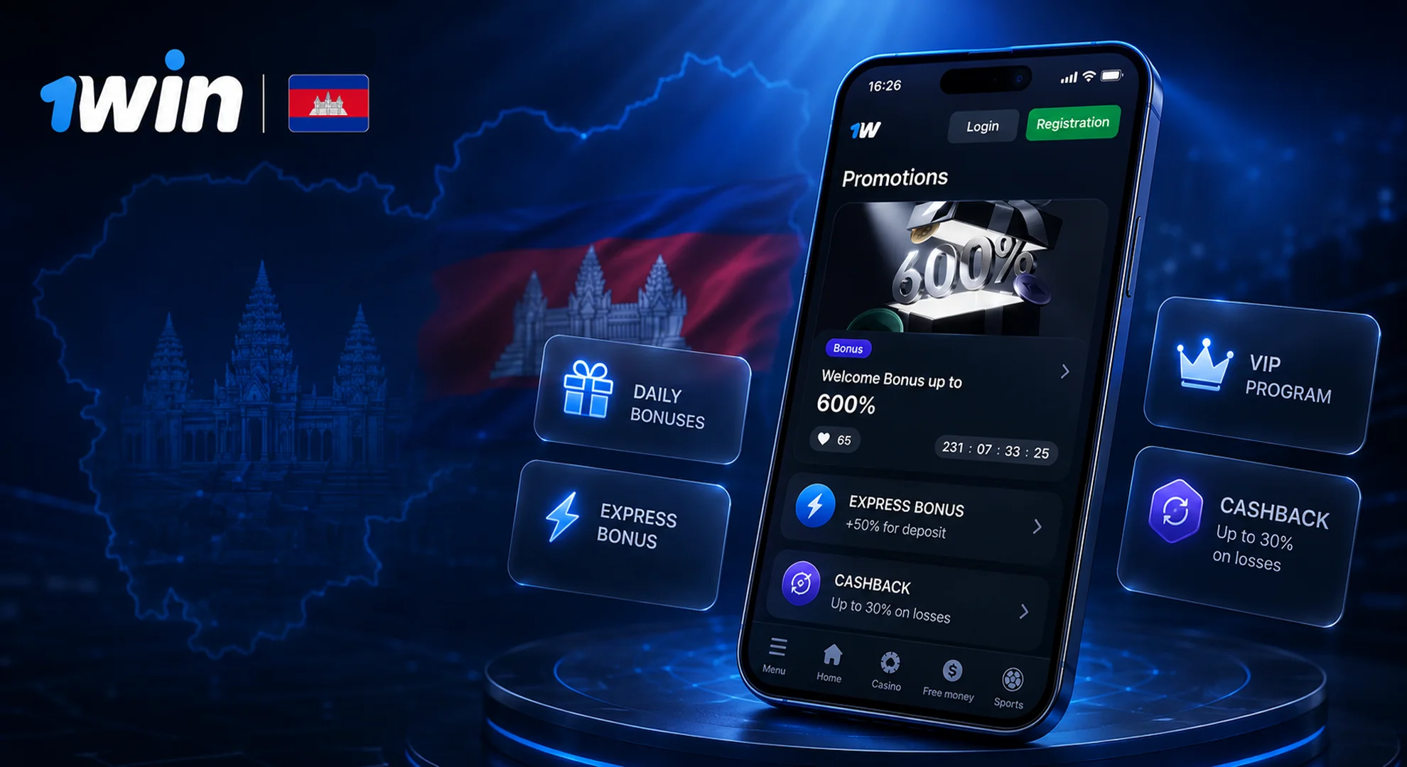 1win app bonus Cambodia