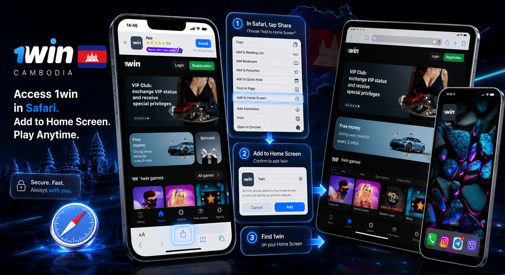 1win app requirements Cambodia